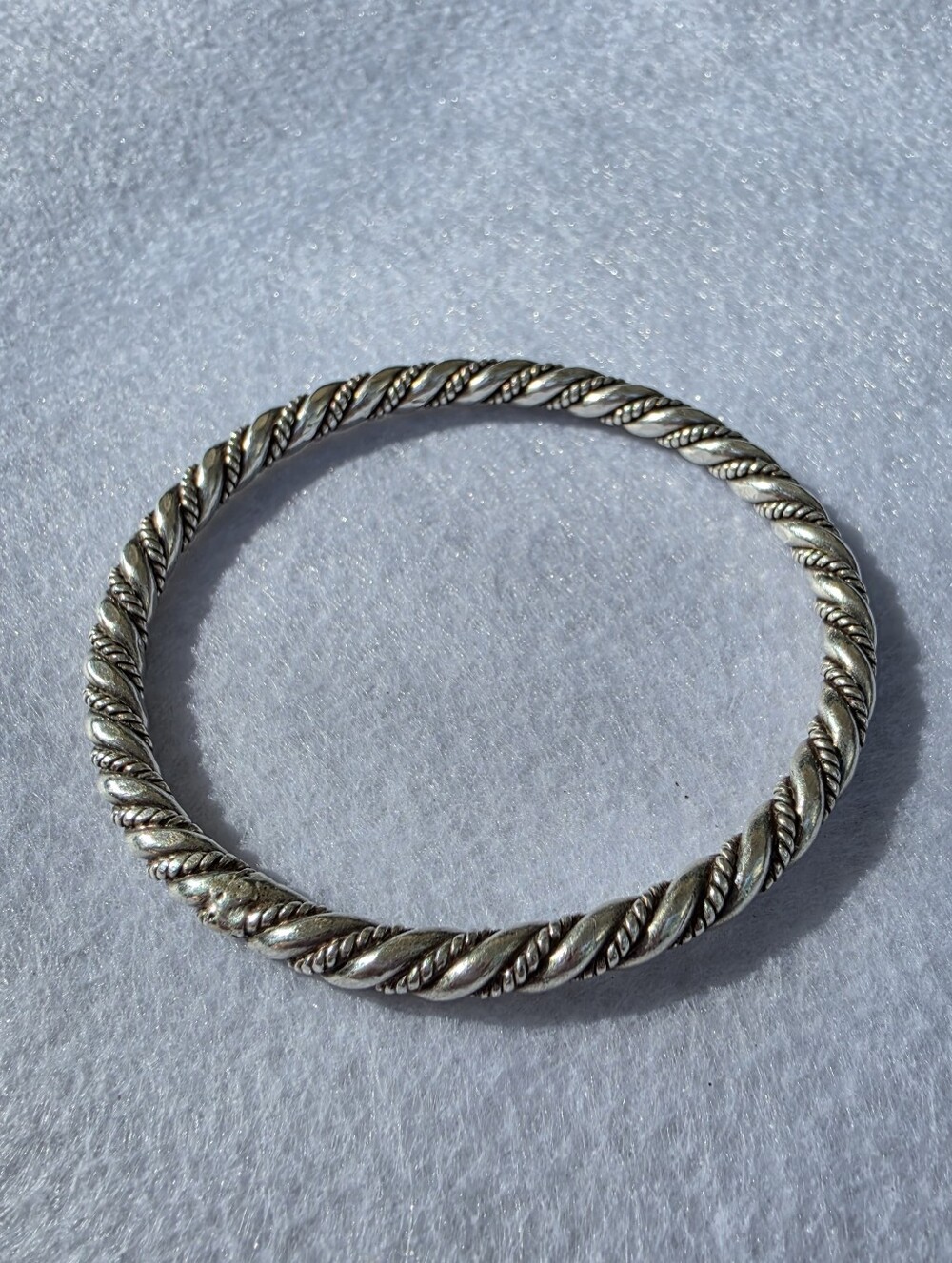 Vintage Sterling Silver Twisted Rope Bangle Bracelet Heavy • 28.92g